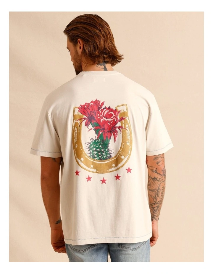 Selah Short Sleeve Print Tee in Natural image 6