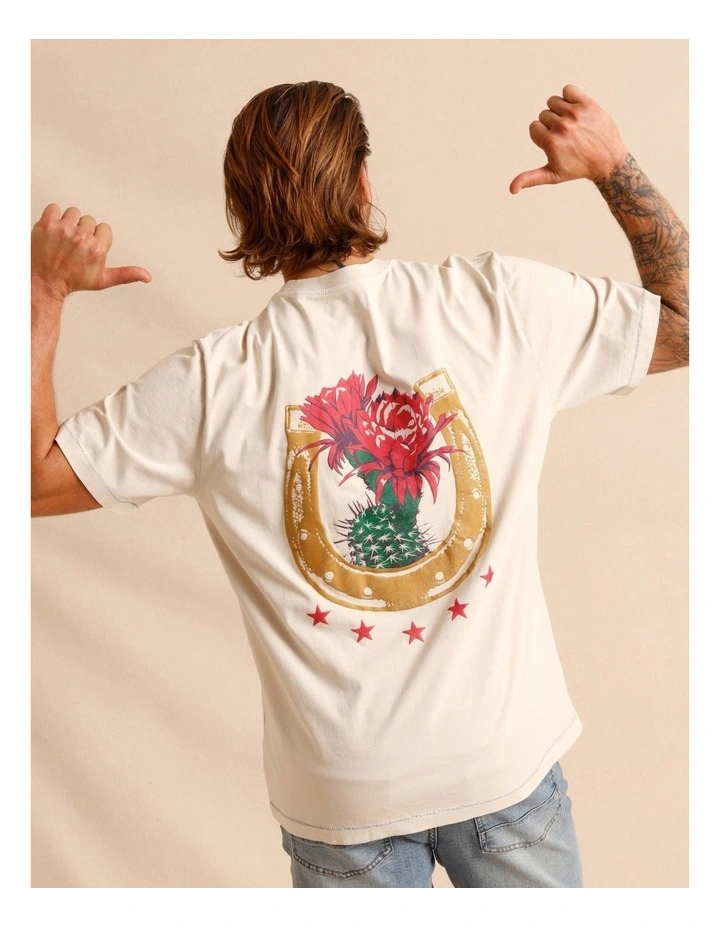Selah Short Sleeve Print Tee in Natural image 7