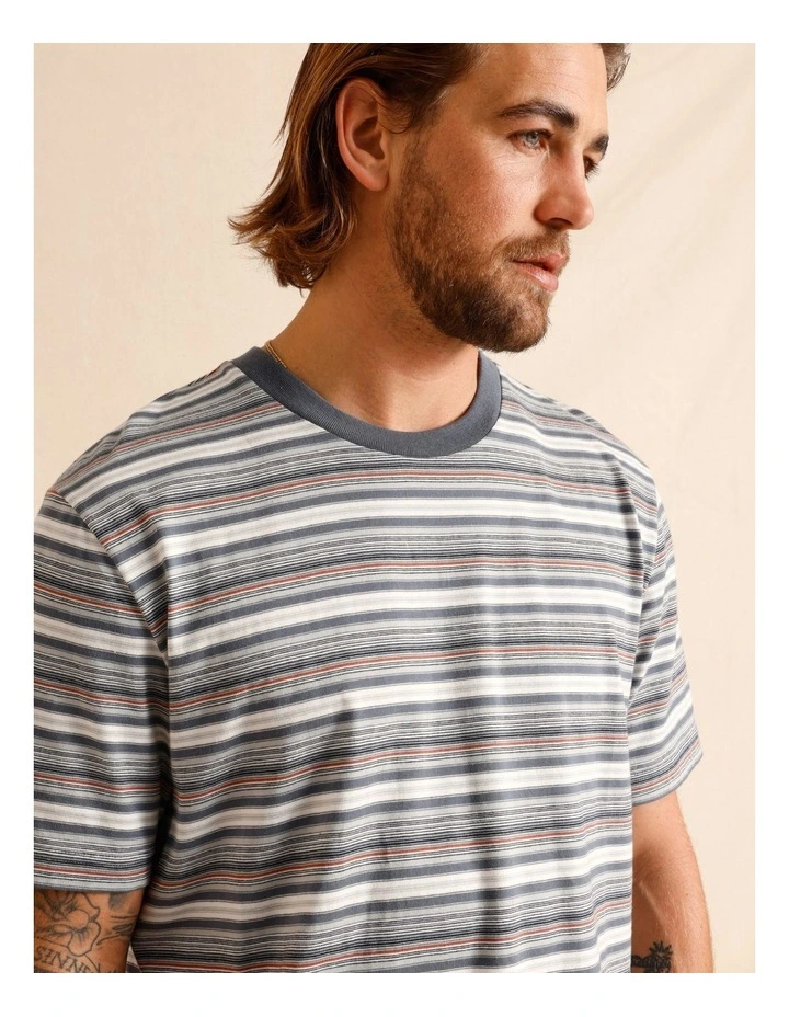 Cayson Stripe Short Sleeve Tee in Blue image 3