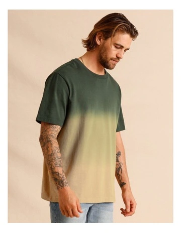 Mateo Dip Dye Tee in Green