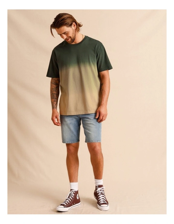 Mateo Dip Dye Tee in Green image 3