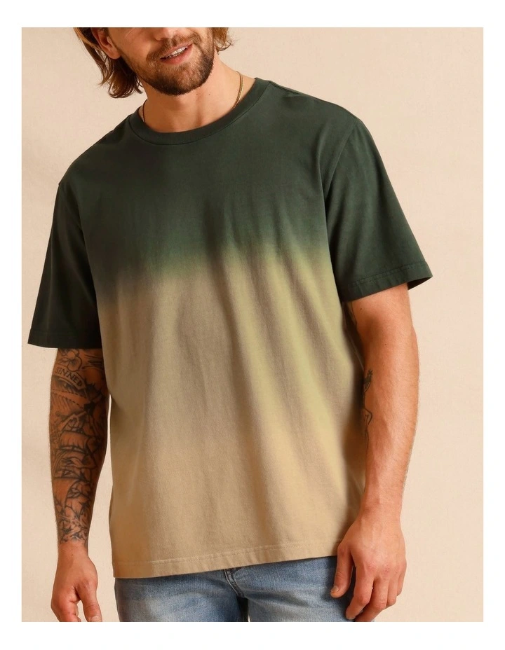 Mateo Dip Dye Tee in Green image 4