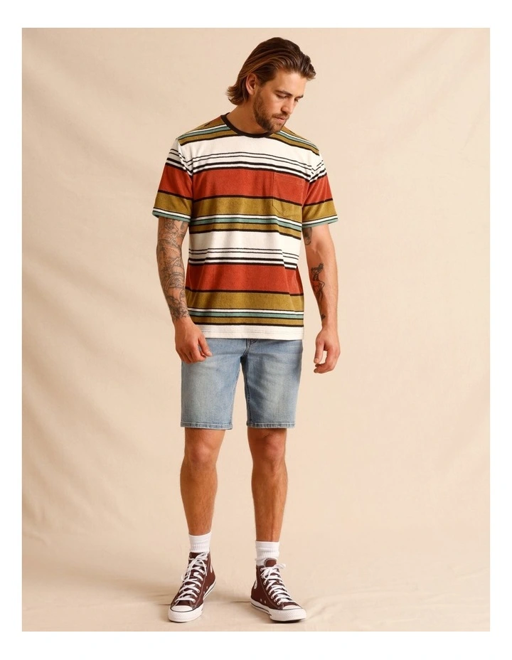 Henry Terry Towelling Tee in Mustard image 2