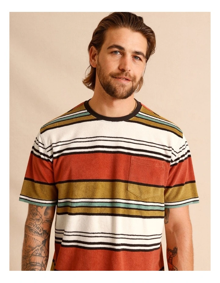 Henry Terry Towelling Tee in Mustard image 3