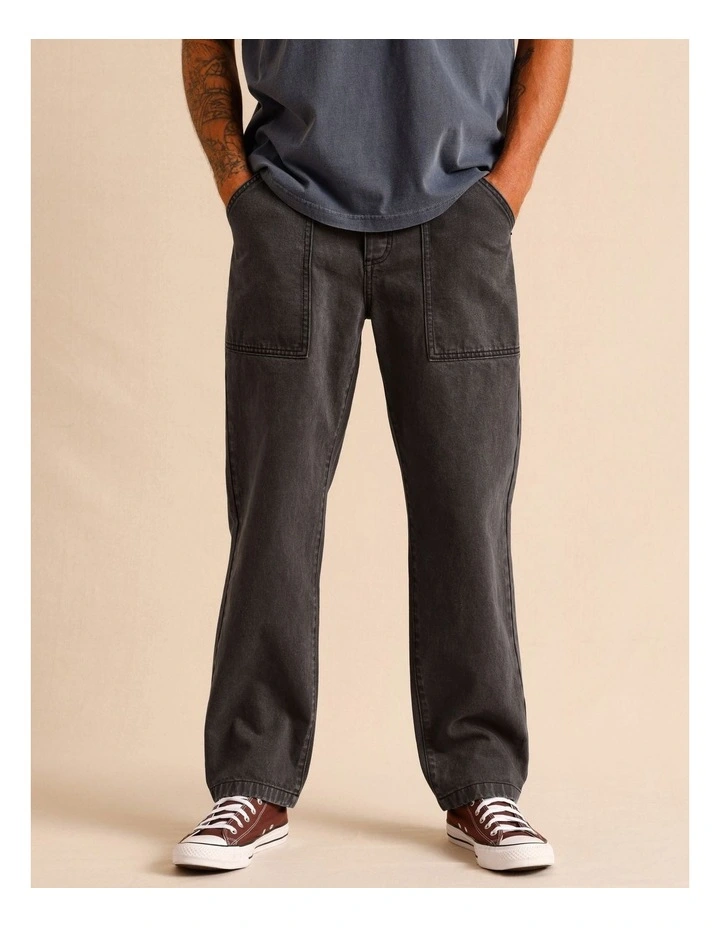 Remi Relaxed Utility Jean in Black image 1
