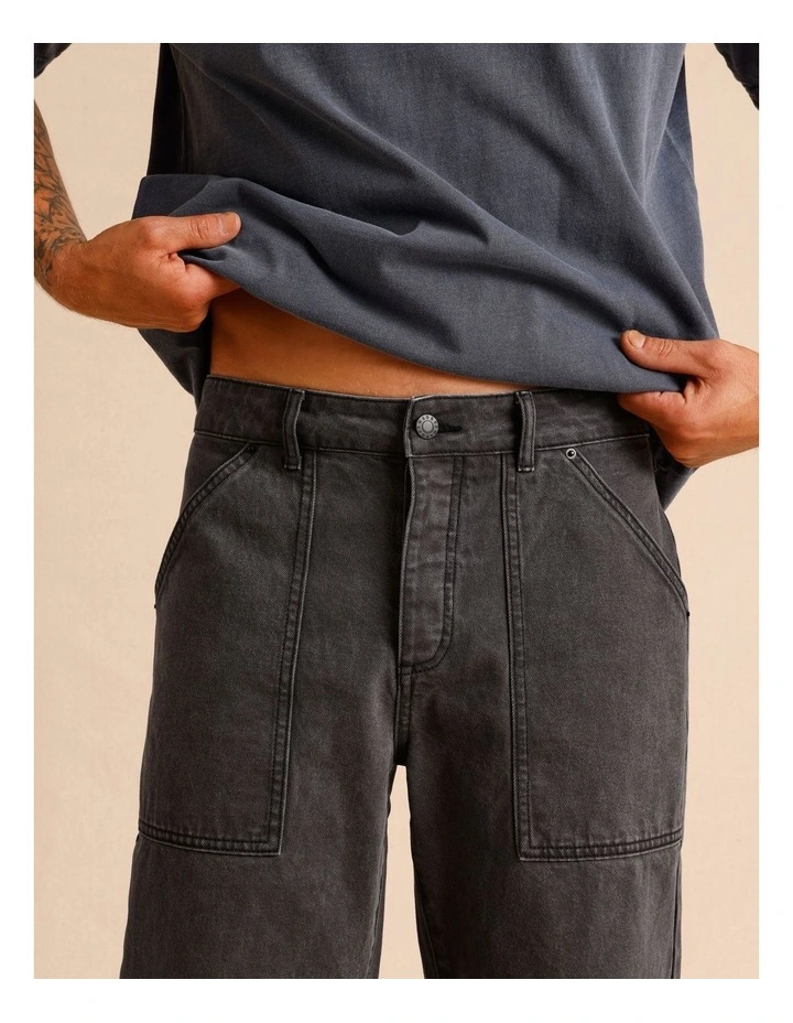 Remi Relaxed Utility Jean in Black image 4