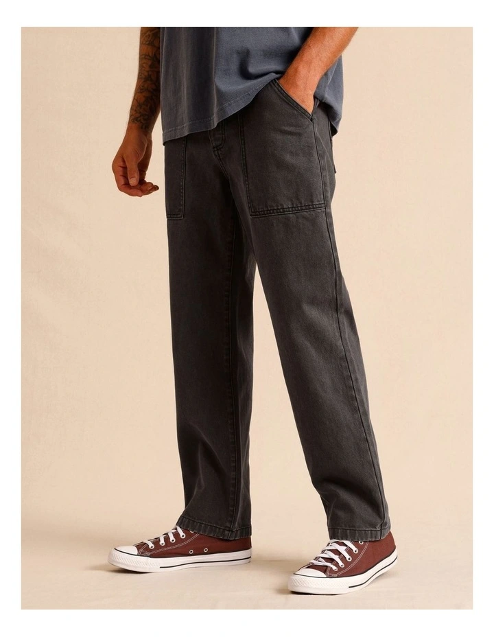 Remi Relaxed Utility Jean in Black image 7