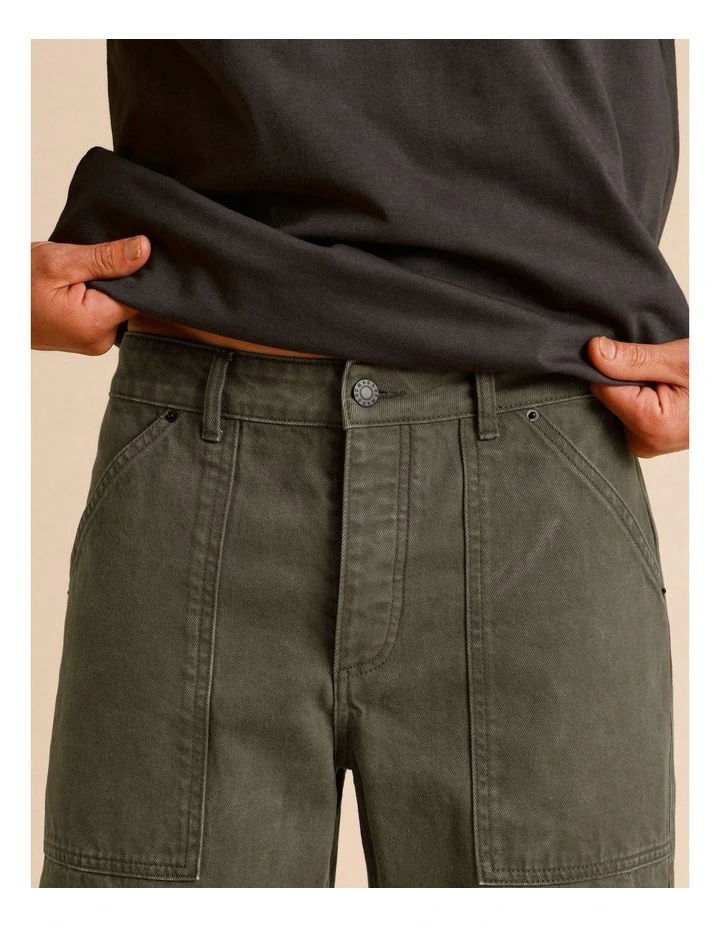 Remi Relaxed Utility Jean in Khaki image 3