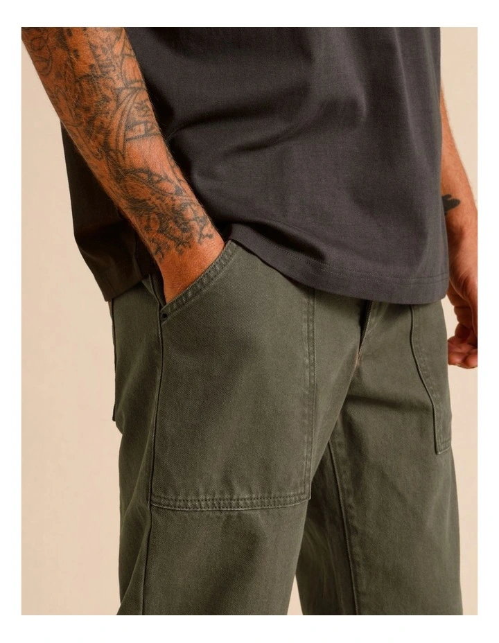 Remi Relaxed Utility Jean in Khaki image 7