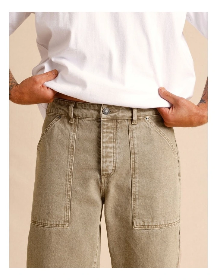 Remi Relaxed Utility Jean in Taupe image 3