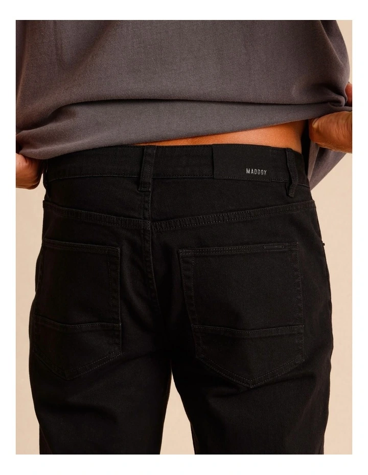 Essential Dylan Regular Straight Jean Length Solid in Black image 6