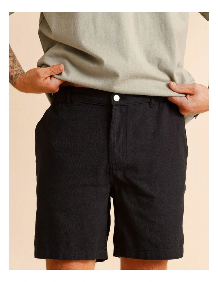 Eli Elastic Waist Short in Charcoal image 3