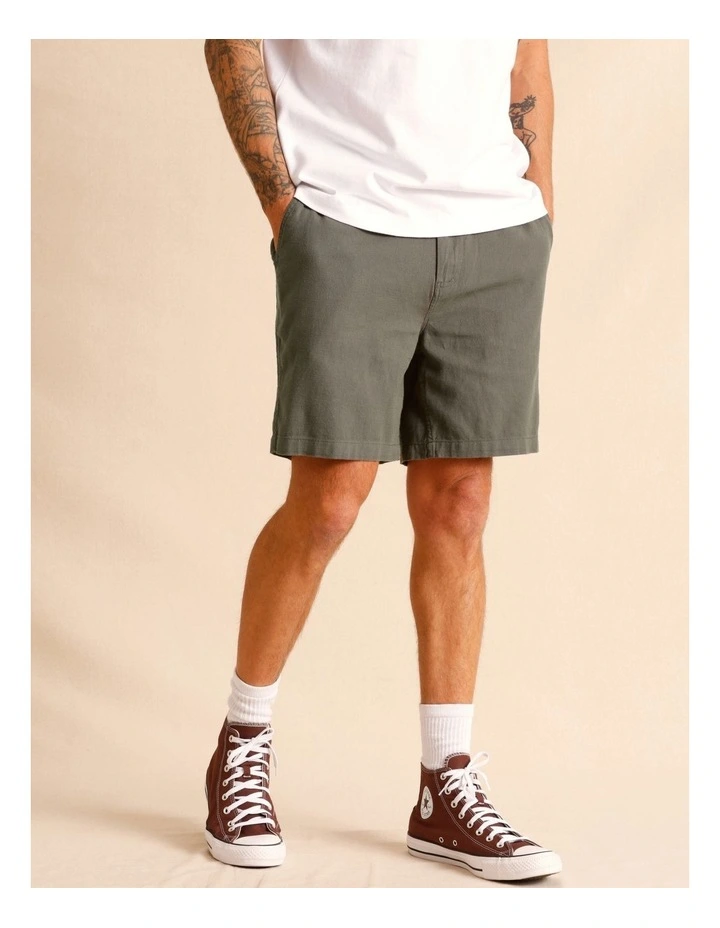 Eli Elastic Waist Short in Khaki image 3