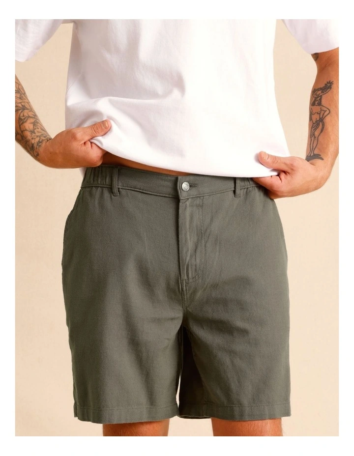 Eli Elastic Waist Short in Khaki image 4