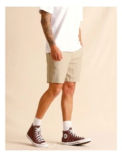 Eli Elastic Waist Short in Stone