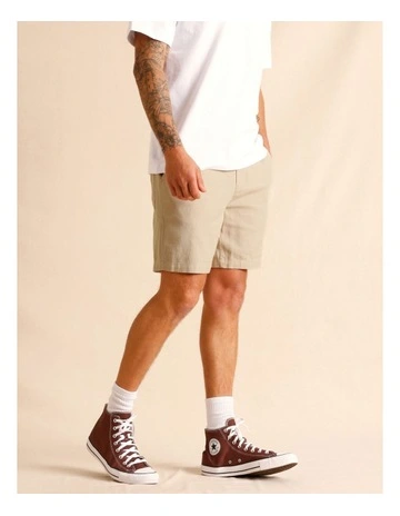 Eli Elastic Waist Short in Stone