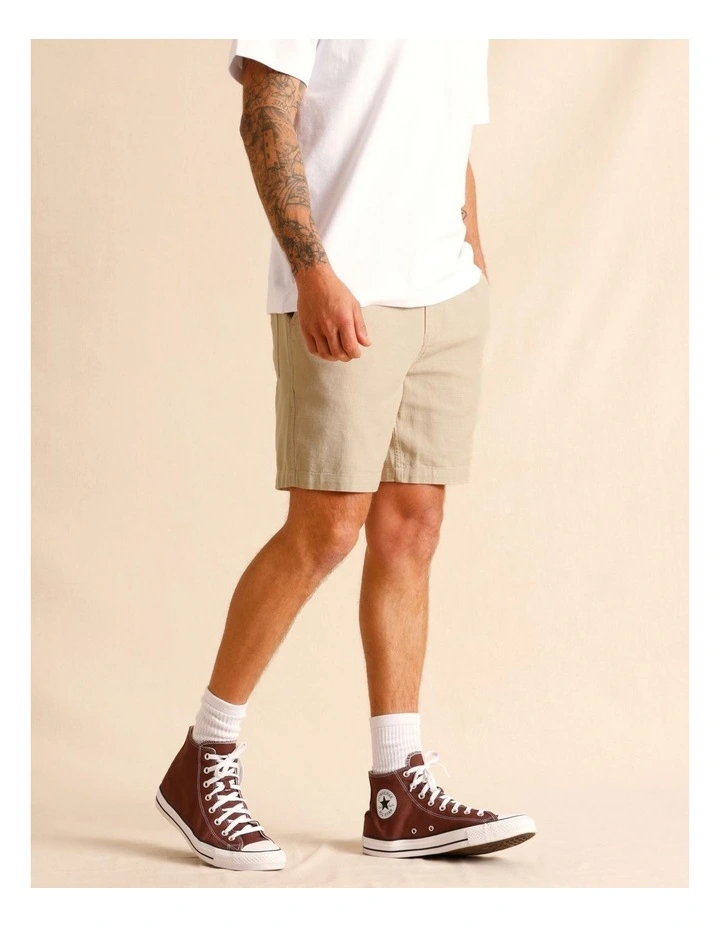 Eli Elastic Waist Short in Stone image 1