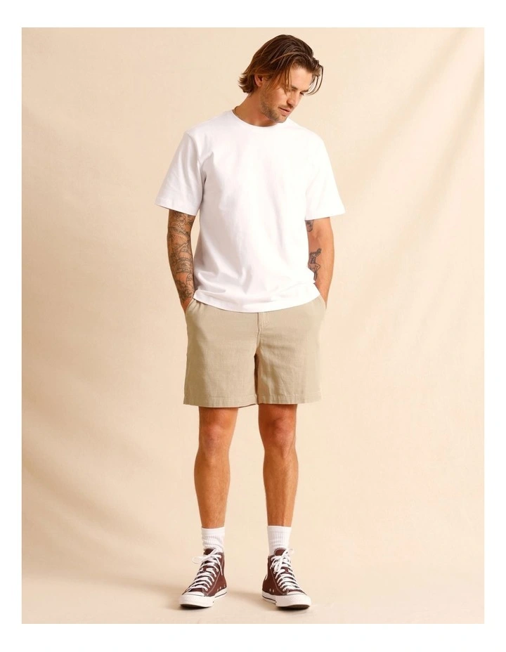 Eli Elastic Waist Short in Stone image 2