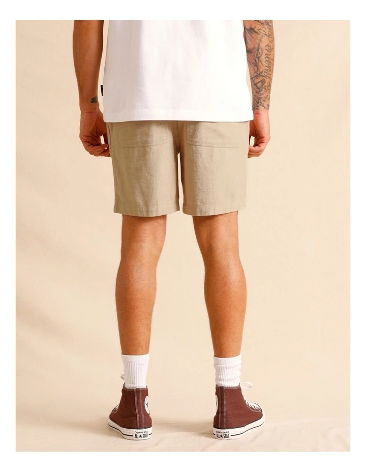 Eli Elastic Waist Short in Stone image 4