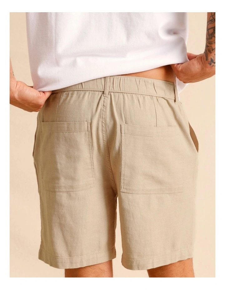 Eli Elastic Waist Short in Stone image 5