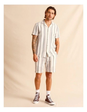 Saige Stripe Shorts in Natural