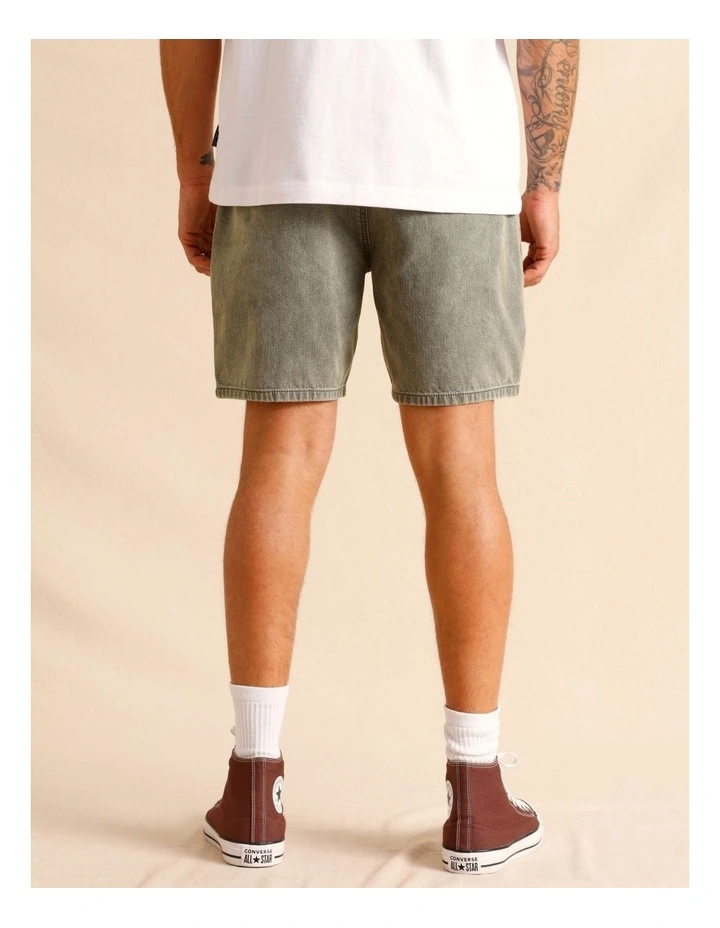 Dune Knit Denim Shorts in Green image 6