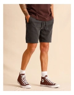 Dune Knit Denim Shorts in Charcoal