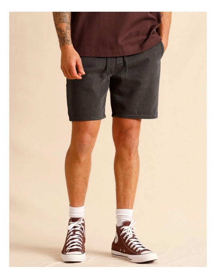 Dune Knit Denim Shorts in Charcoal image 3
