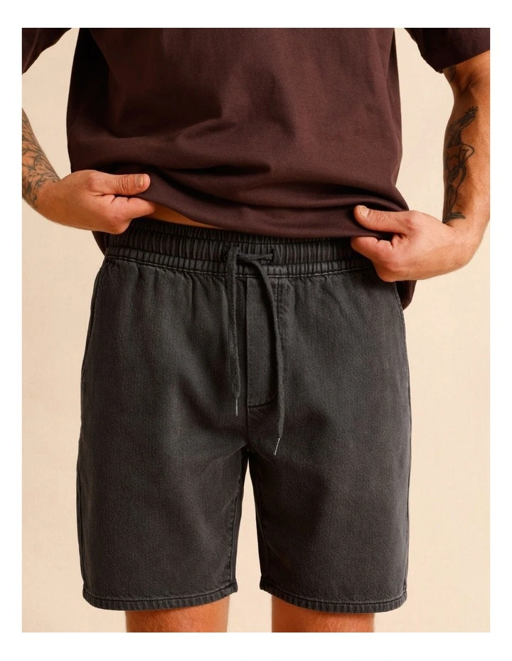 Dune Knit Denim Shorts in Charcoal image 4