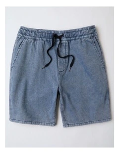 Dune Knit Denim Shorts in Blue