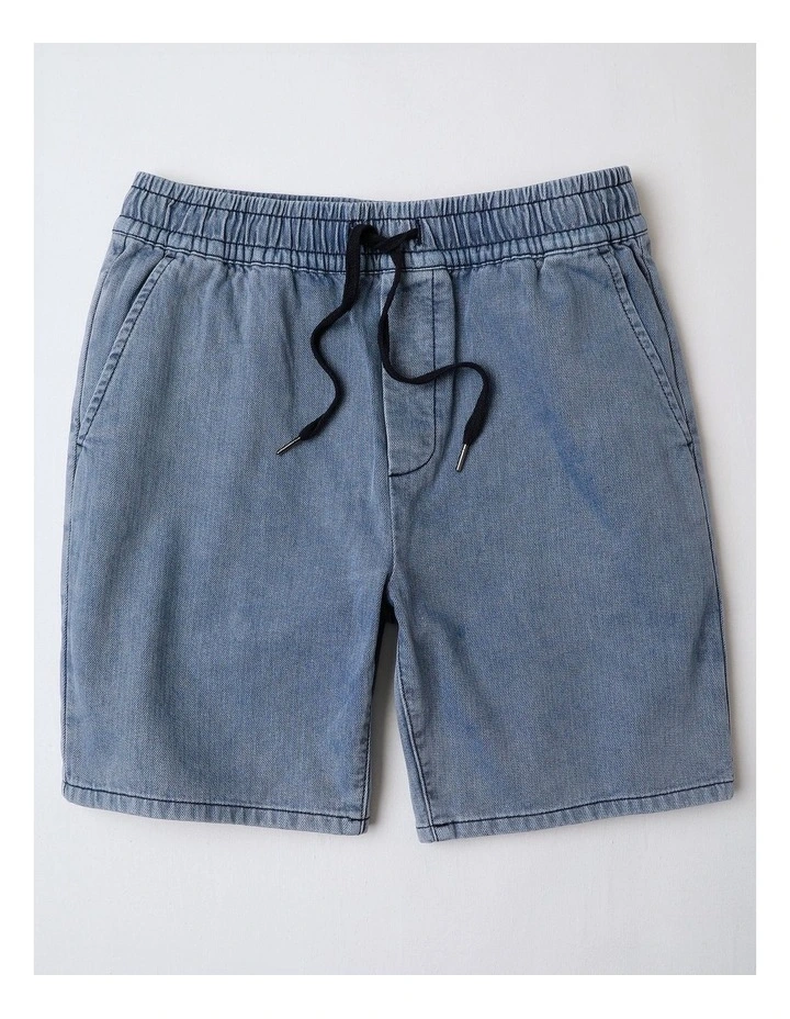 Dune Knit Denim Shorts in Blue image 1