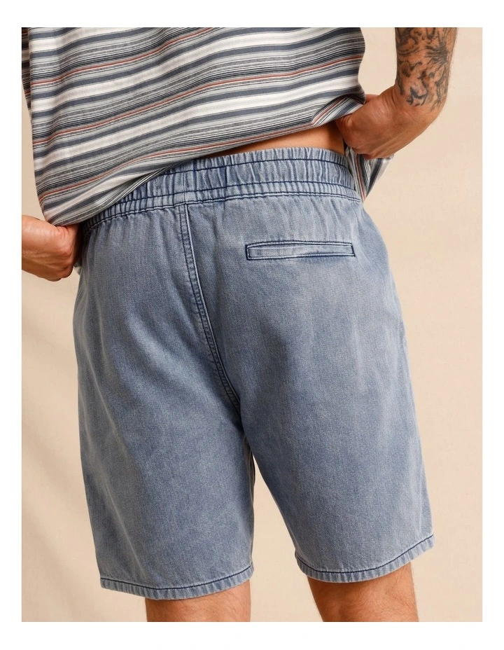 Dune Knit Denim Shorts in Blue image 4