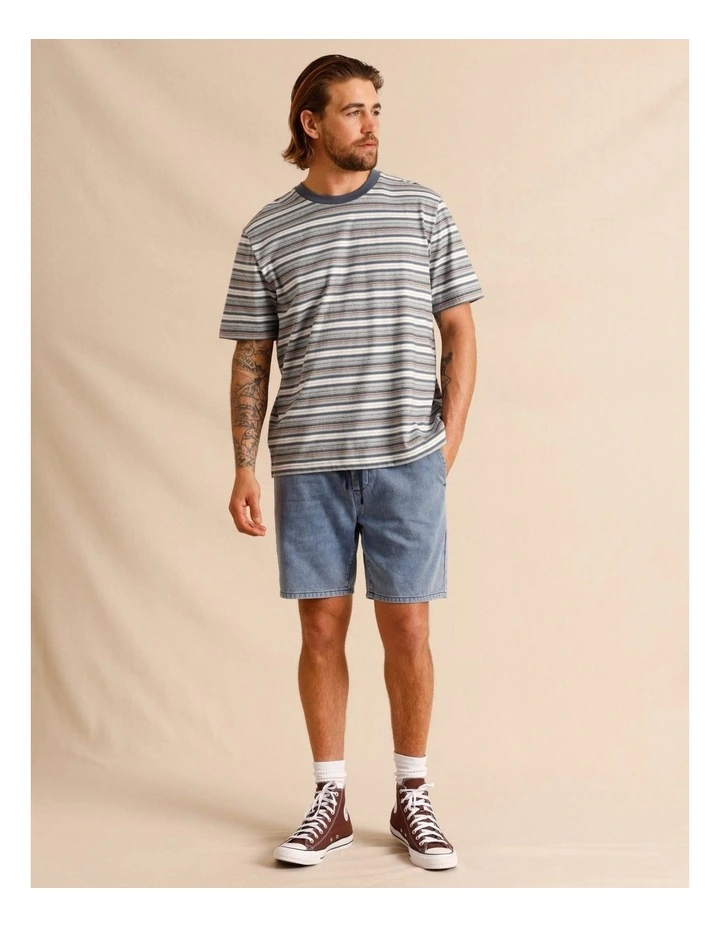 Dune Knit Denim Shorts in Blue image 5