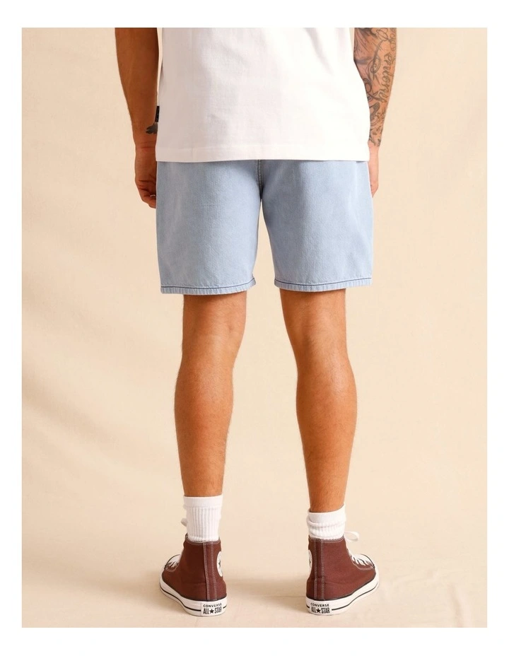 Dune Knit Denim Shorts in Light Blue image 4