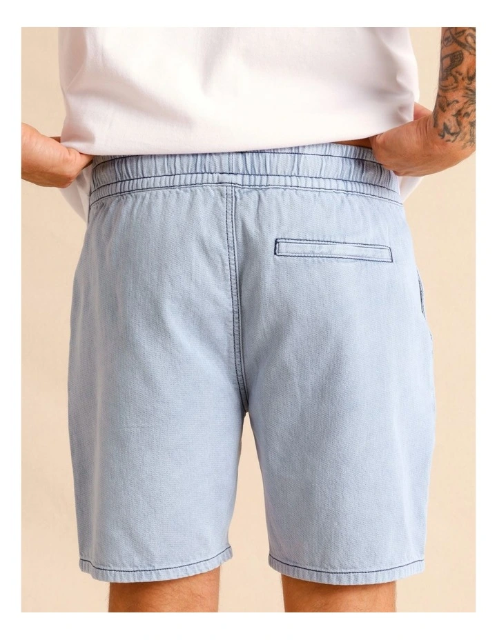 Dune Knit Denim Shorts in Light Blue image 5