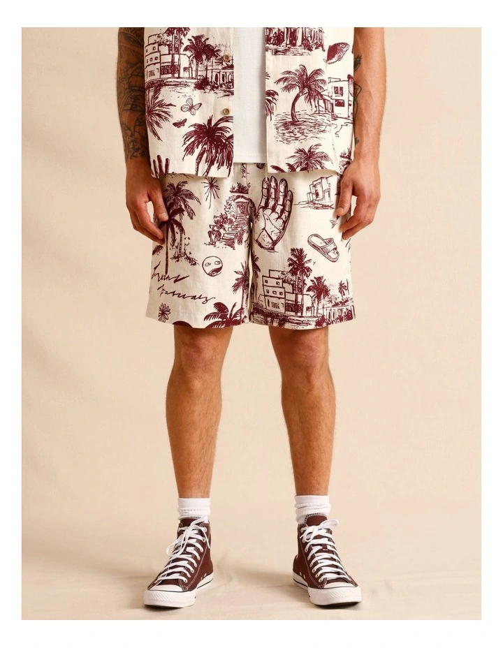 Vashti Print Shorts in Cream image 1