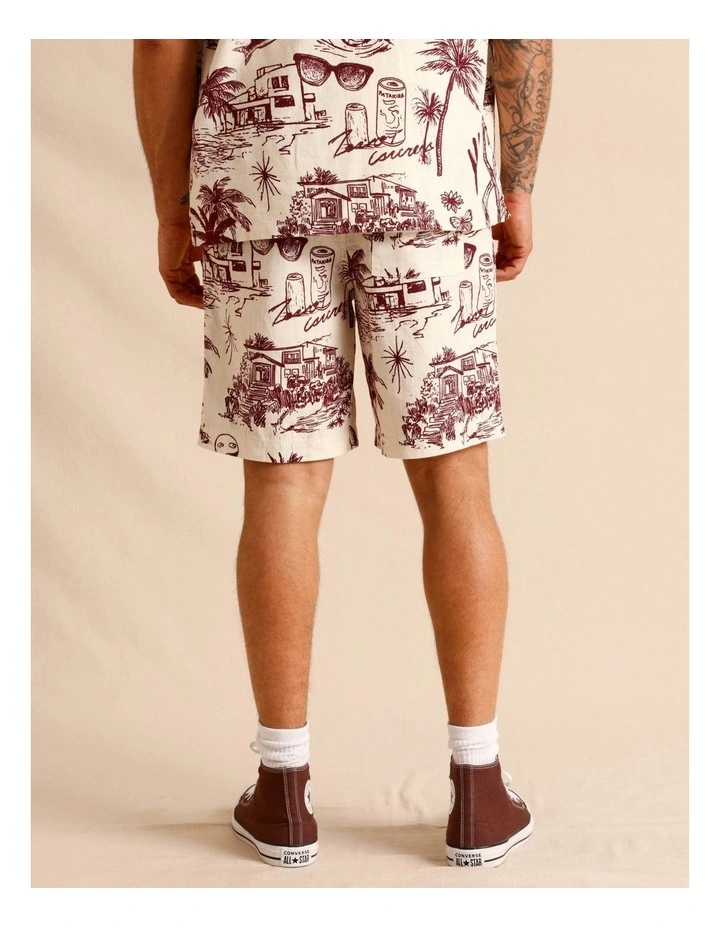 Vashti Print Shorts in Cream image 4