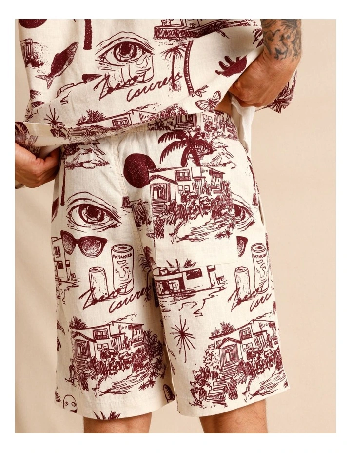 Vashti Print Shorts in Cream image 5