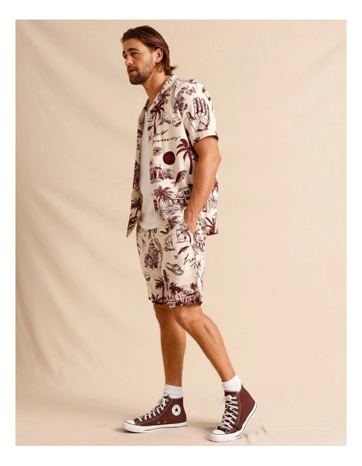 Vashti Print Shorts in Cream image 6