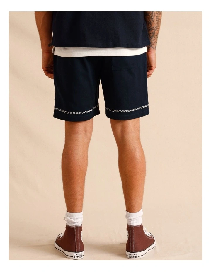 Alfie Embroidery Shorts in Navy image 4