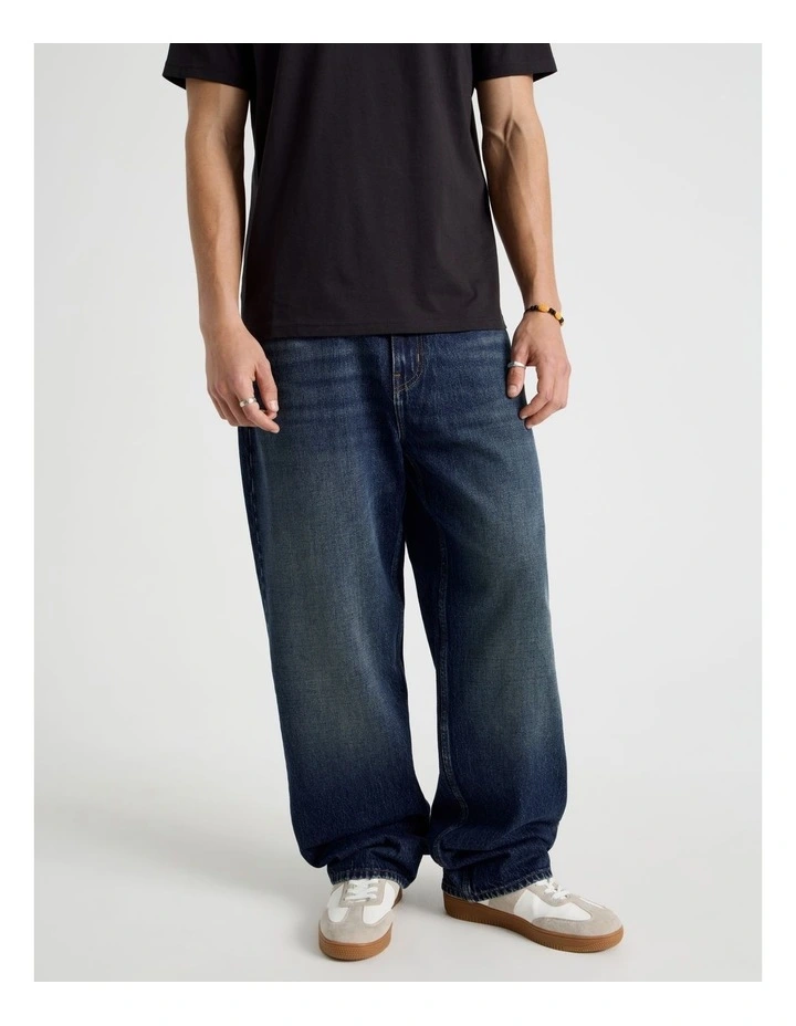 Loose Wide Leg Jeans in Dark Denim image 2