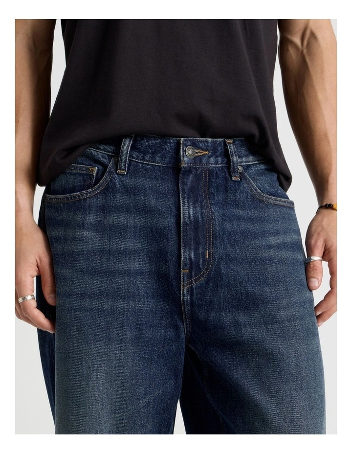 Loose Wide Leg Jeans in Dark Denim image 4