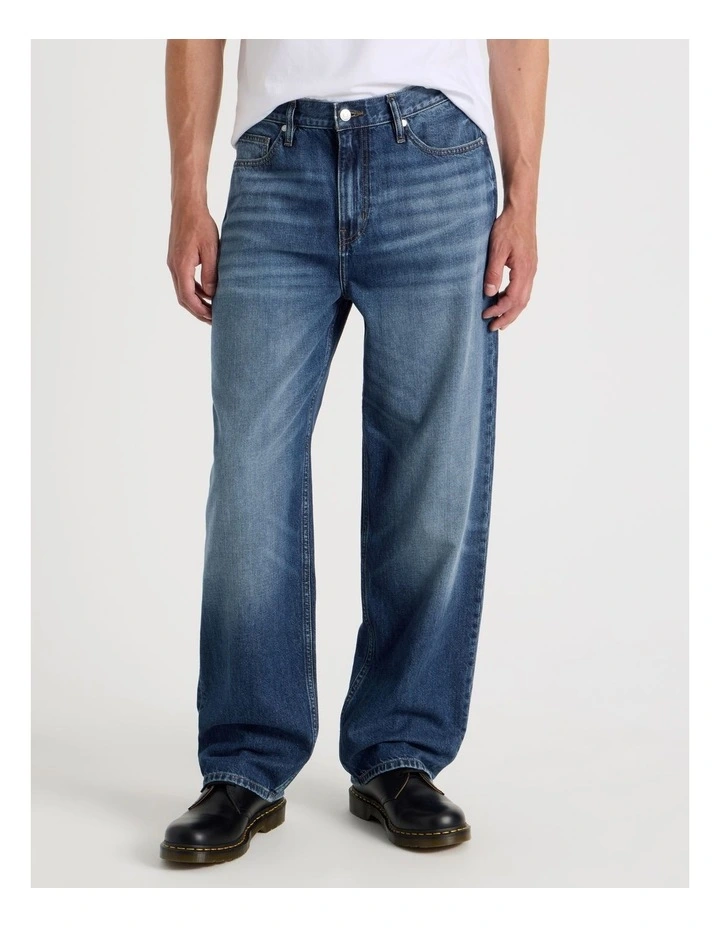 Loose Wide Leg Jeans in Mid Blues image 2