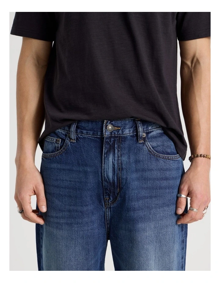 Loose Wide Leg Jeans in Mid Blues image 5