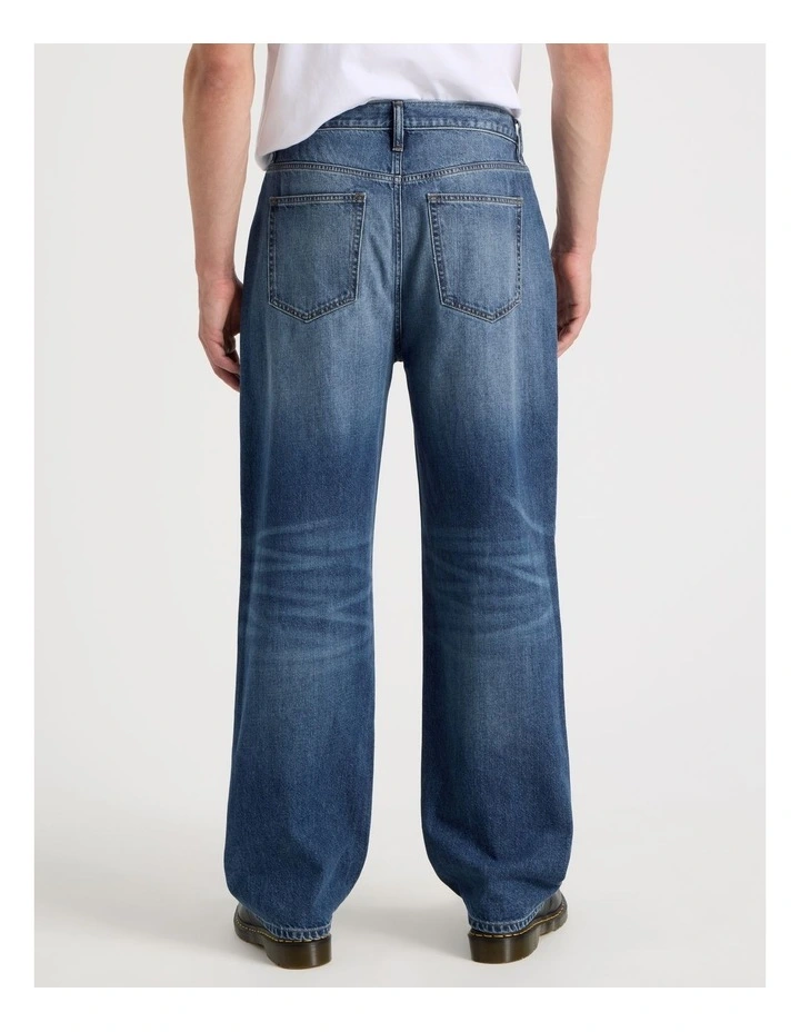 Loose Wide Leg Jeans in Mid Blues image 5