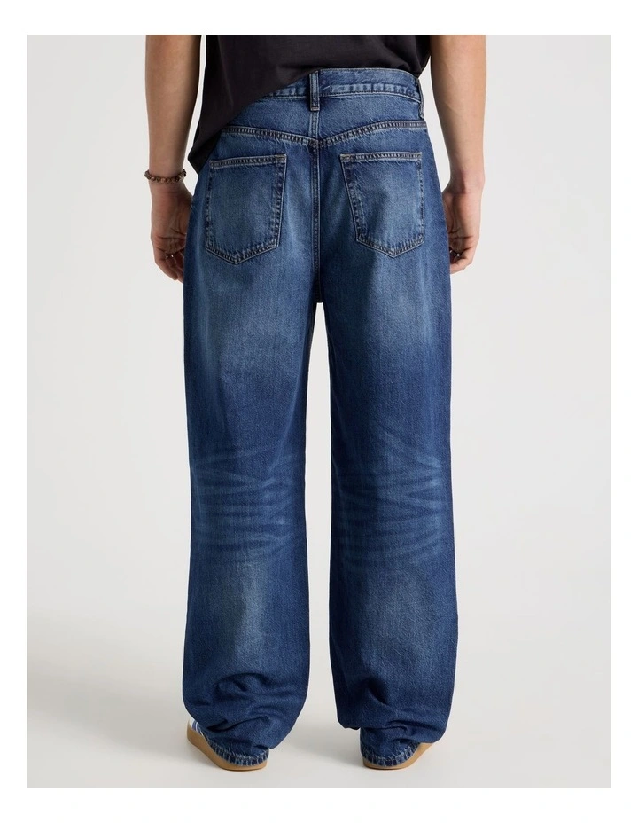 Loose Wide Leg Jeans in Mid Blues image 6