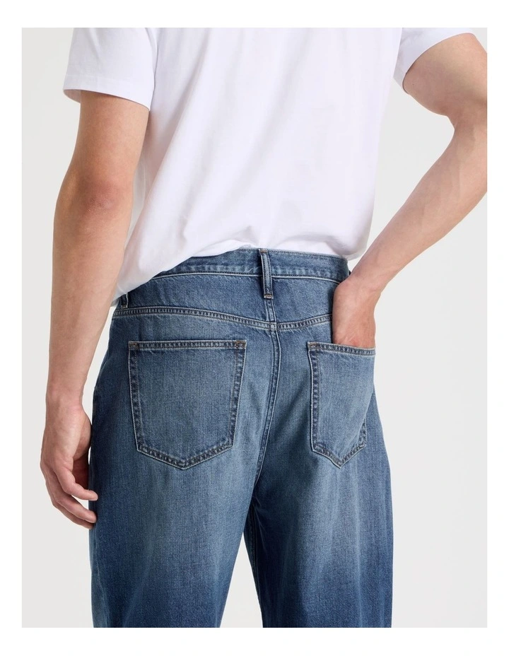 Loose Wide Leg Jeans in Mid Blues image 6