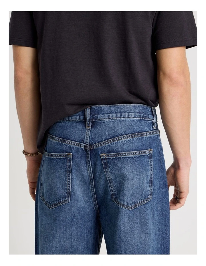 Loose Wide Leg Jeans in Mid Blues image 7