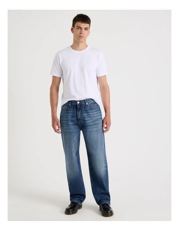 Loose Wide Leg Jeans in Mid Blues image 7