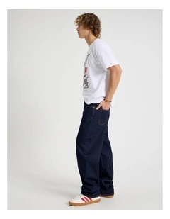 Loose Wide Leg Jeans in Rinse